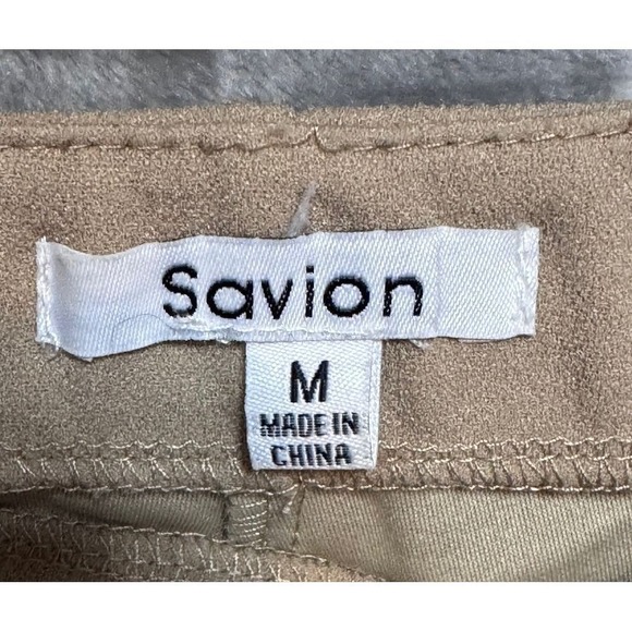 Savion Old Money Soft-Touch Pants Womens Size M Neutral Quiet Luxury Minimalist - Picture 4 of 7